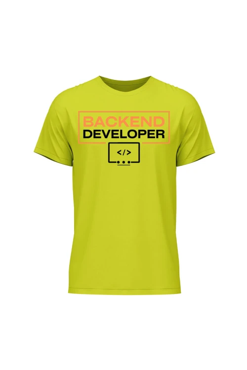 Koszulka męska Backend developer - limonka
