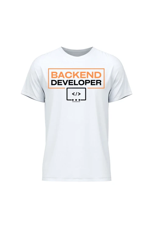 Koszulka męska Backend developer - biała
