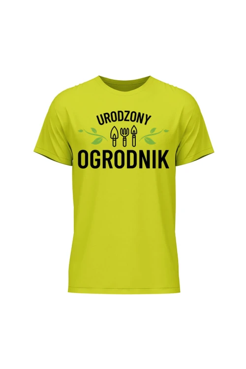 Koszulka męska Urodzony ogrodnik - limonka