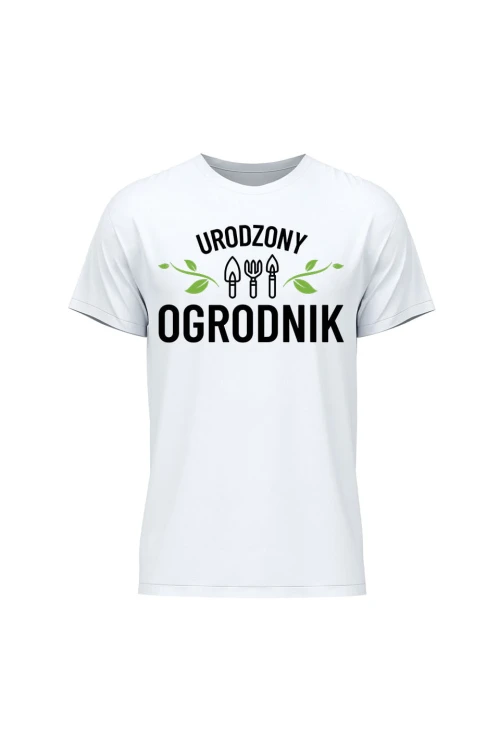 Koszulka męska Urodzony ogrodnik - biała