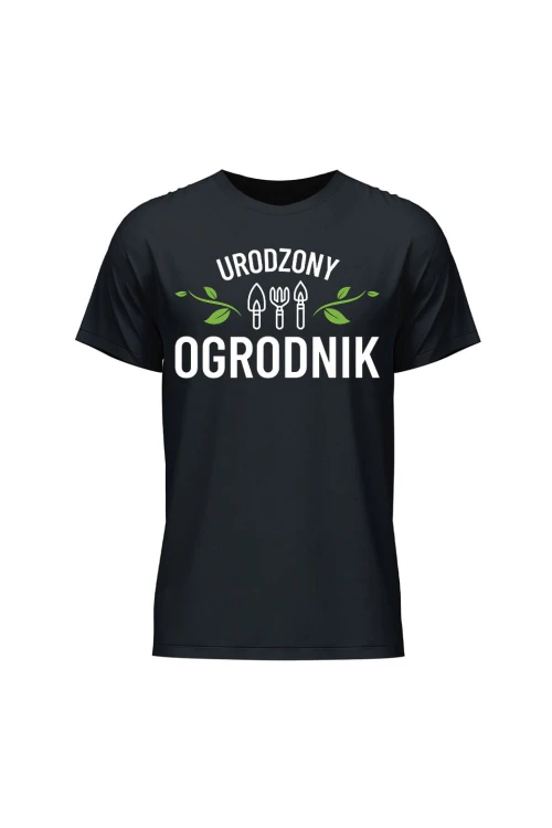 Koszulka męska Urodzony ogrodnik - czarna