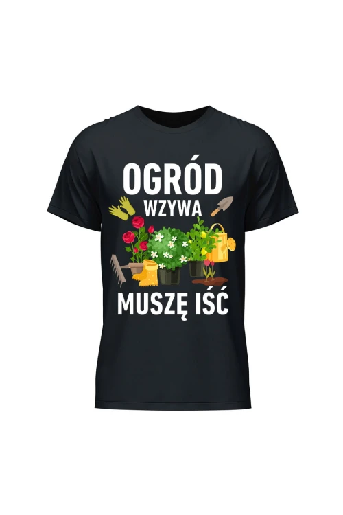 Koszulka męska Ogród wzywa muszę iść - czarna