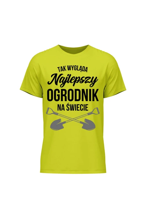 Koszulka męska Tak wygląda najlepszy ogrodnik na świecie - limonka