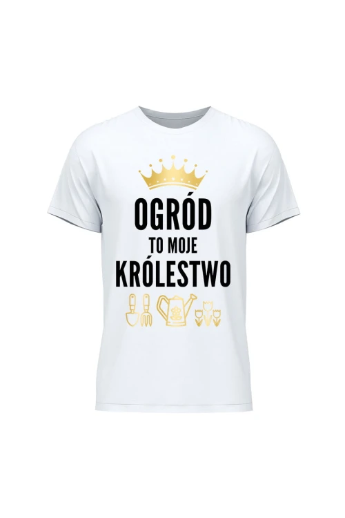 Koszulka męska Ogród to moje królestwo - biała