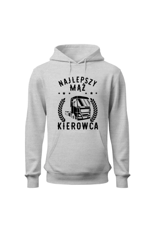 Bluza męska z kapturem Najlepszy mąż kierowca - szara