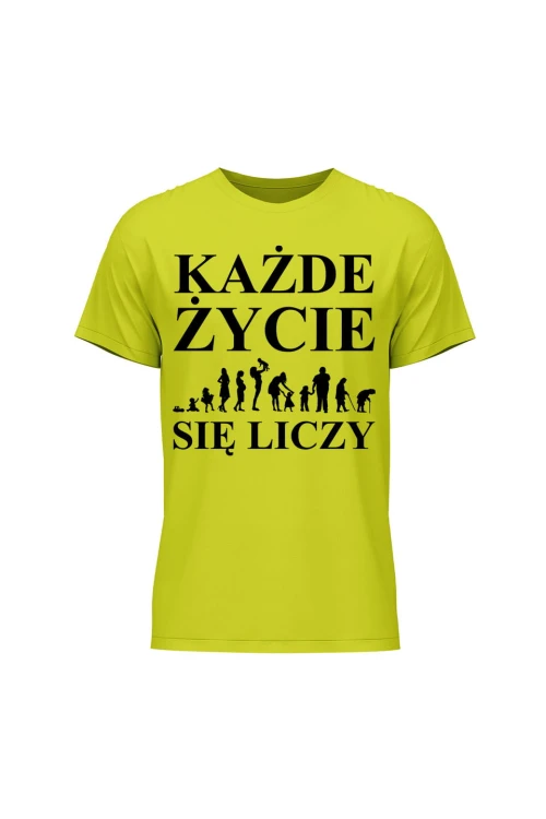 Koszulka męska Każde życie się liczy - limonka