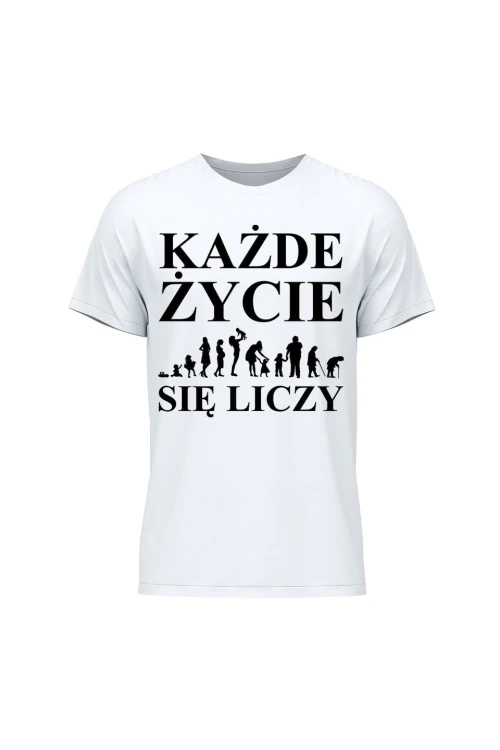 Koszulka męska Każde życie się liczy - biała