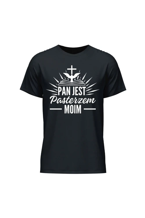 Koszulka męska Pan jest pasterzem moim - czarna