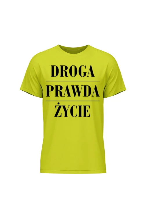 Koszulka męska Droga prawda życie - limonka