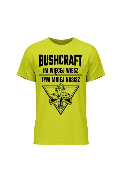 Koszulka męska Bushcraft Im więcej wiesz tym mniej nosisz - limonka