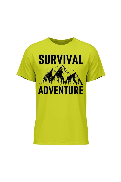 Koszulka męska Survival Adventure - limonka