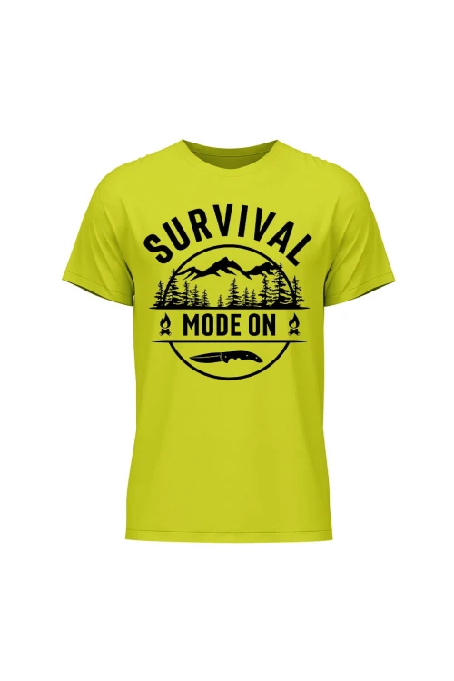 Koszulka męska Survival mode on - limonka