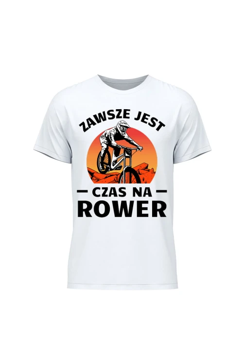 Koszulka męska Zawsze jest czas na rower Downhill MTB - biała