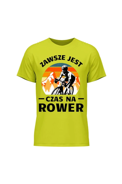 Koszulka męska Zawsze jest czas na rower Szosa - limonka