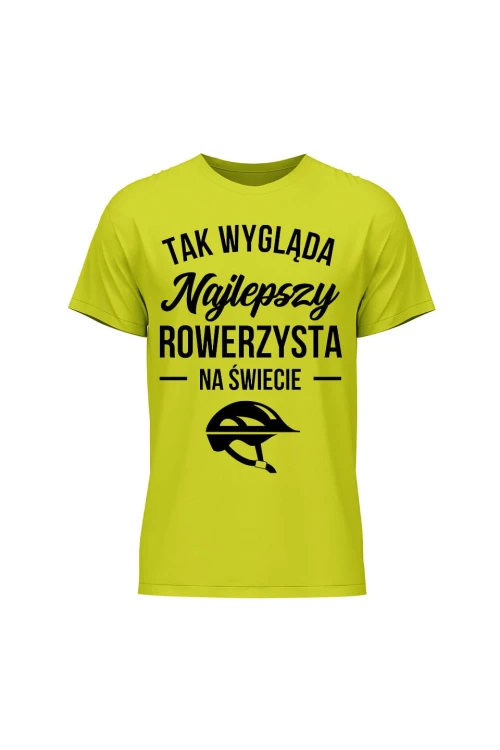 Koszulka męska Tak wygląda najlepszy rowerzysta - limonka