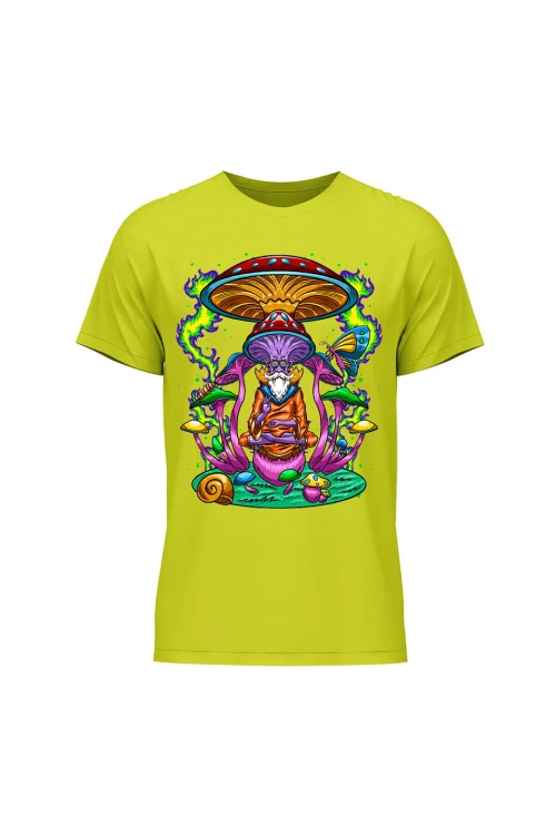 Koszulka męska Psychedelic Mushroom - limonka