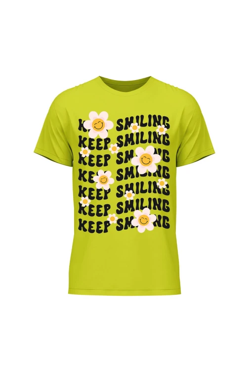 Koszulka męska Keep Smiling - limonka