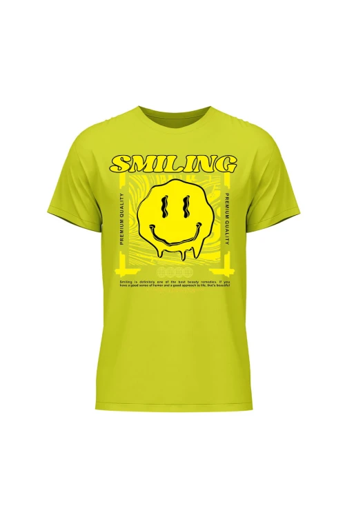 Koszulka męska Smiling - limonka