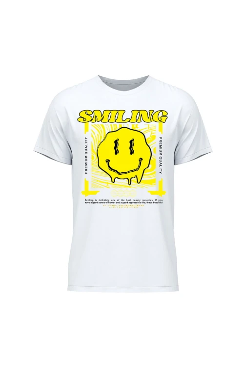Koszulka męska Smiling - biała