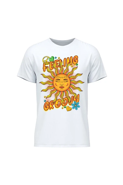 Koszulka męska Feeling Groovy - biała