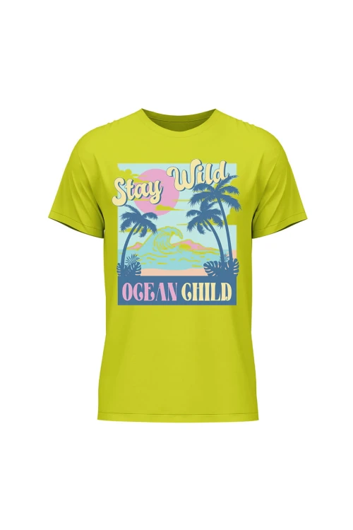 Koszulka męska Stay wild ocean child - limonka