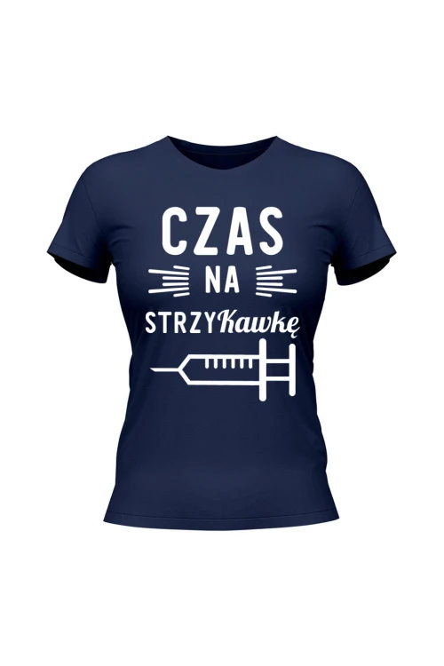 Koszulka damska Czas na strzyKawkę - granatowa