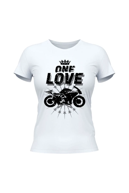 Koszulka damska One Love Motocykle - biała