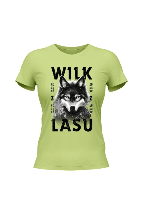 Koszulka damska Wilk z lasu - limonka