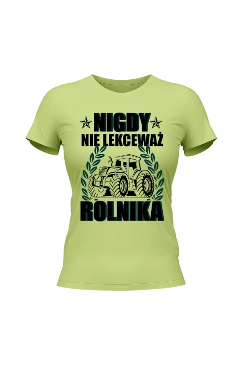 Koszulka damska Nigdy nie lekceważ rolnika - limonka