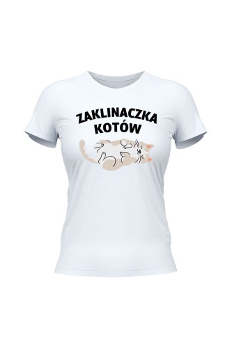 Koszulka damska Zaklinaczka kotów - biała