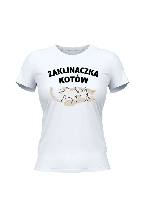 Koszulka damska Zaklinaczka kotów - biała