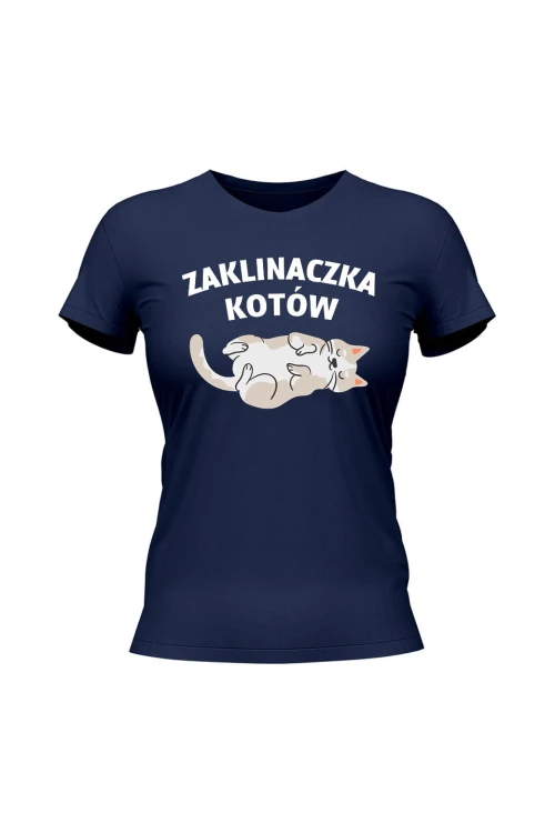 Koszulka damska Zaklinaczka kotów - granatowa