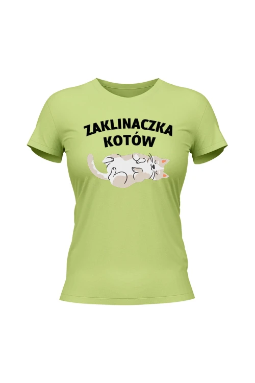 Koszulka damska Zaklinaczka kotów - limonka