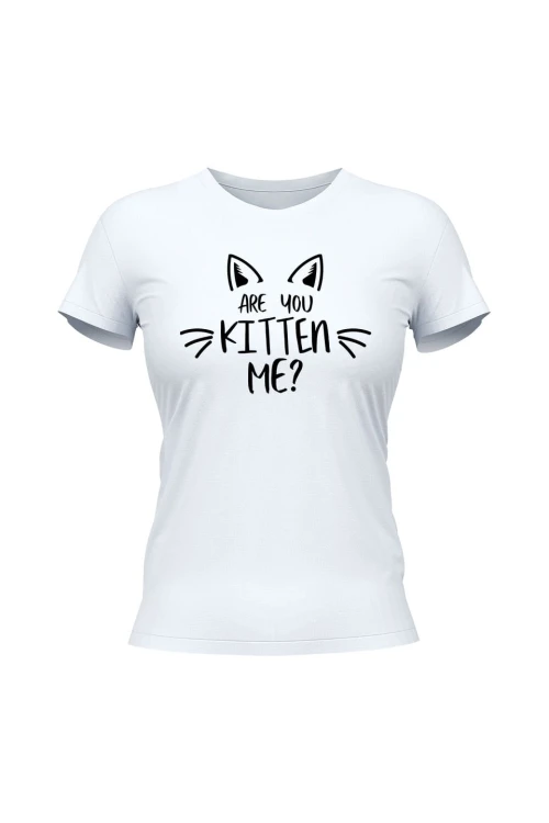 Koszulka damska Are you kitten me? - biała
