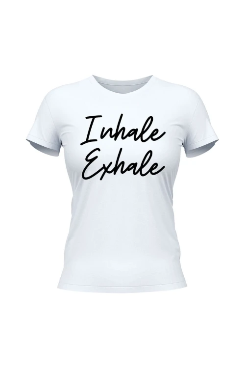 Koszulka damska Inhale Exhale - biała