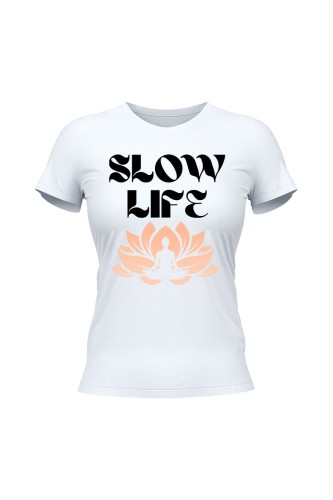 Koszulka damska Slow life - biała