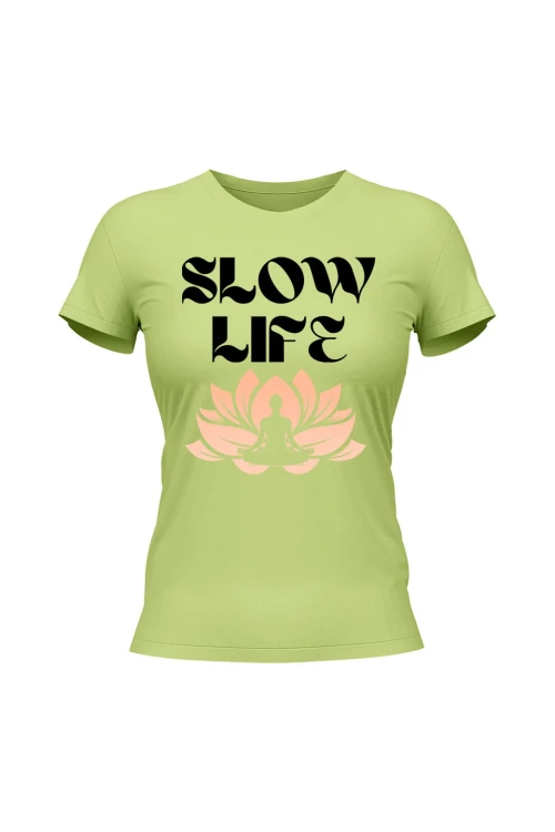 Koszulka damska Slow life - limonka