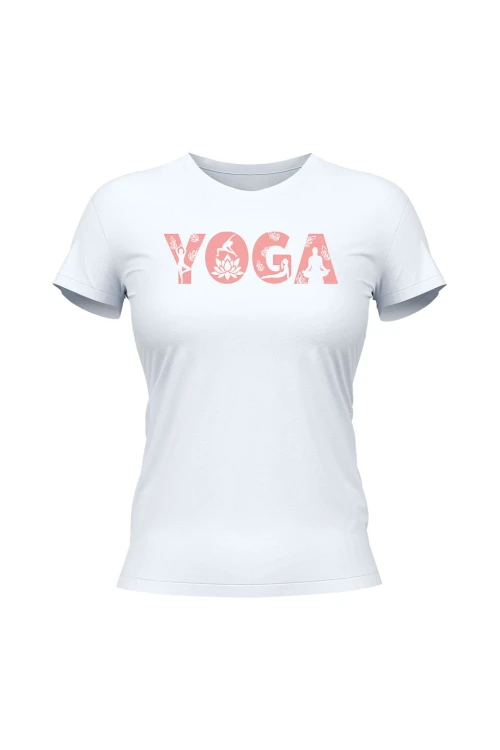Koszulka damska Yoga Napis - biała