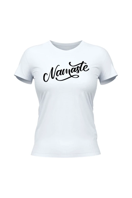 Koszulka damska Namaste Napis - biała