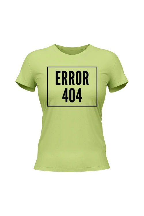 Koszulka damska 404 error - limonka