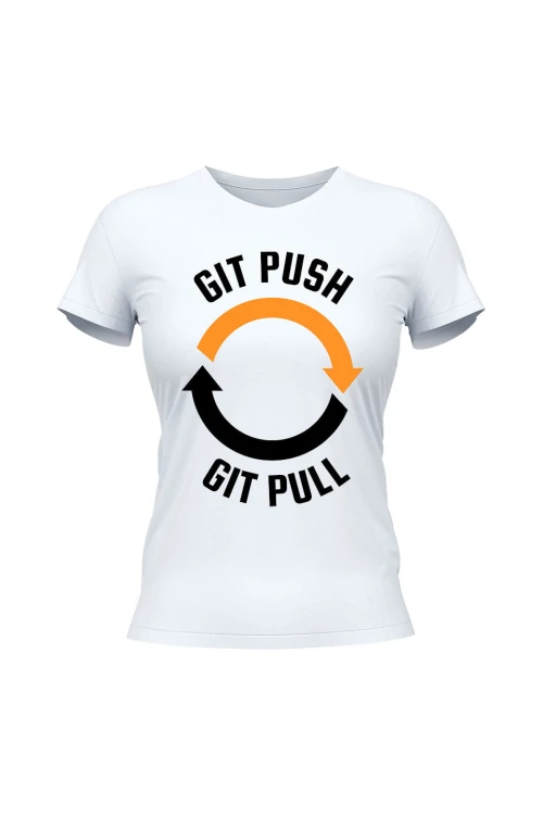 Koszulka damska Git push git pull - biała