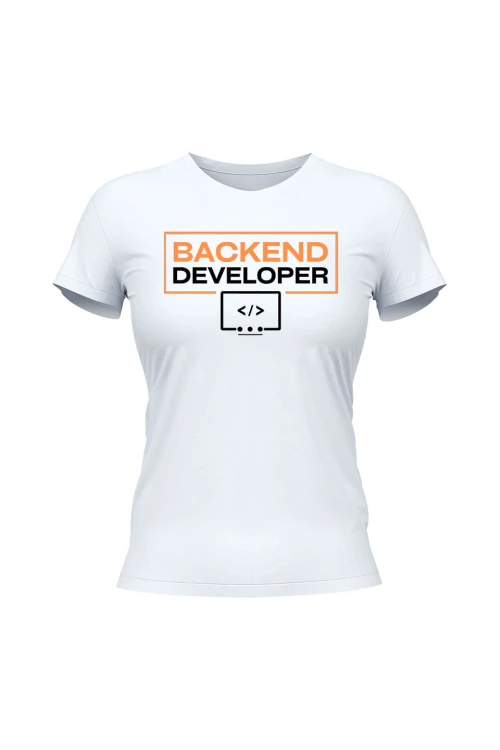 Koszulka damska Backend developer - biała