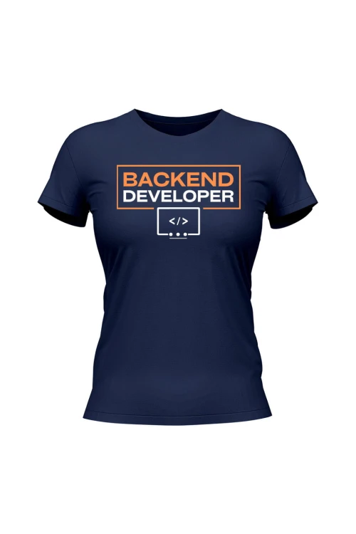 Koszulka damska Backend developer - granatowa