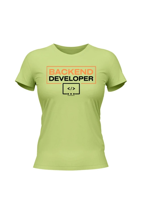 Koszulka damska Backend developer - limonka