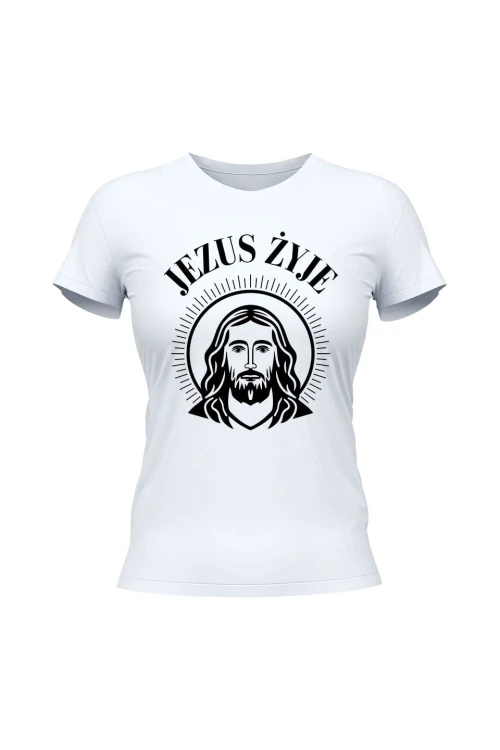 Koszulka damska Jezus żyje - biała