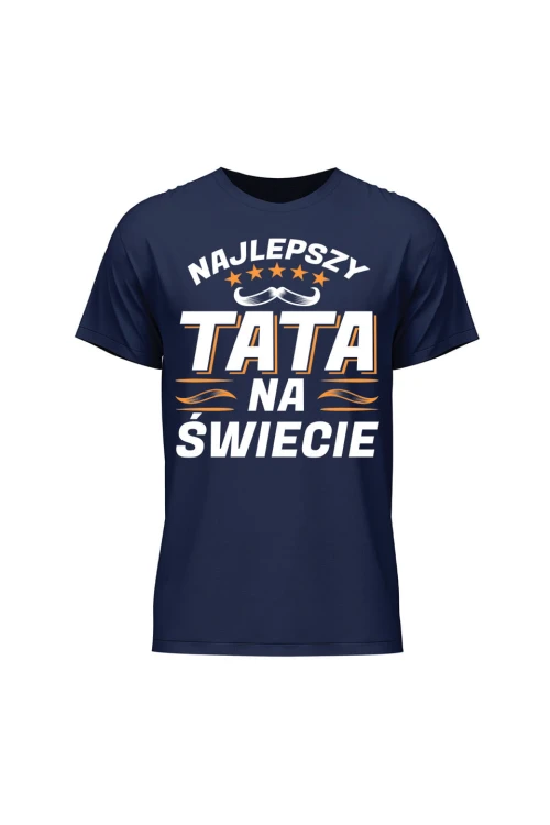 Koszulka męska Najlepszy tata na świecie - granatowa