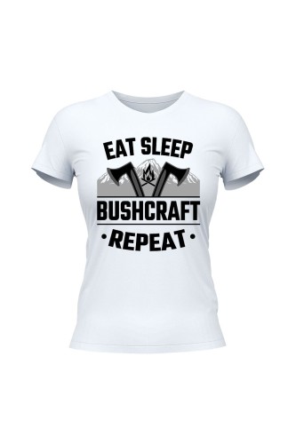 Koszulka damska East sleep bushcraft repeat - biała