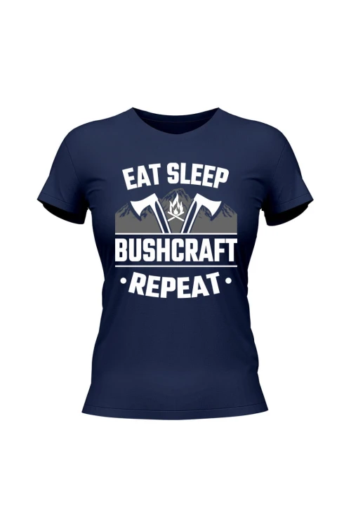 Koszulka damska East sleep bushcraft repeat - granatowa