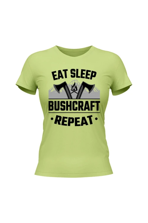 Koszulka damska East sleep bushcraft repeat - limonka
