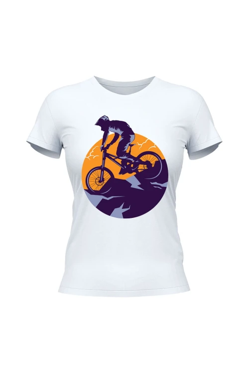 Koszulka damska Enduro MTB Góry - biała